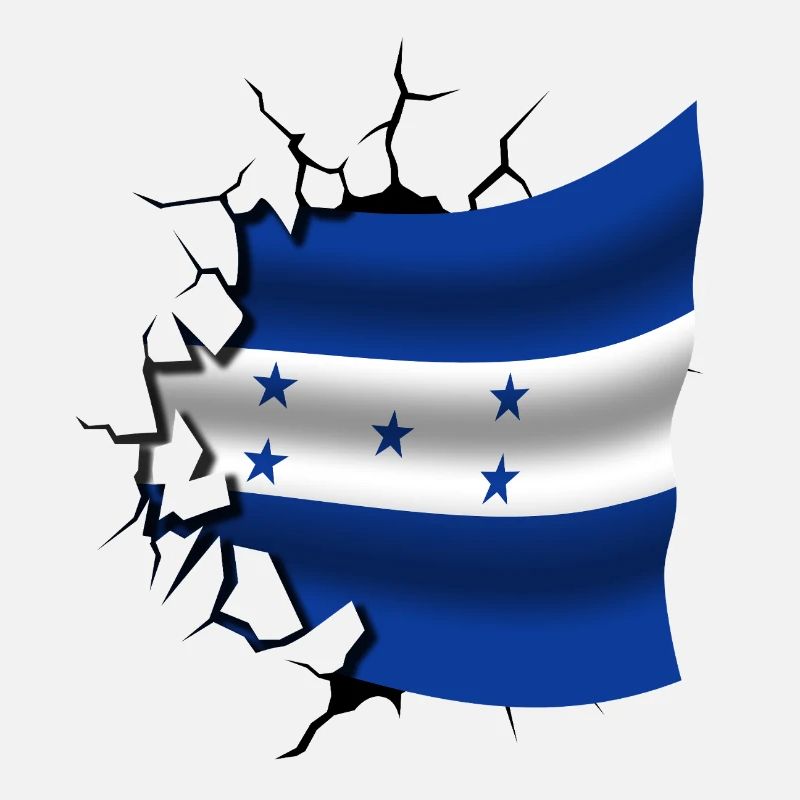 Drapeau du Honduras - Honduras - Drapeau Broken Design