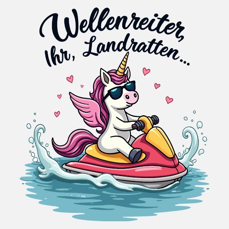 Cooles Jetski Einhorn