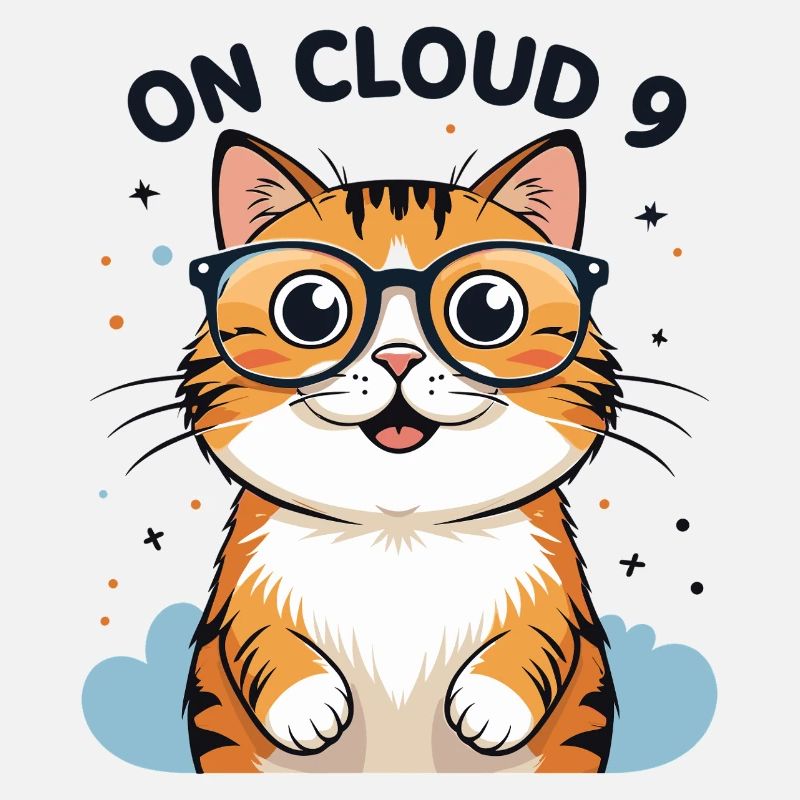 Illustration de chat mignon avec des lunettes