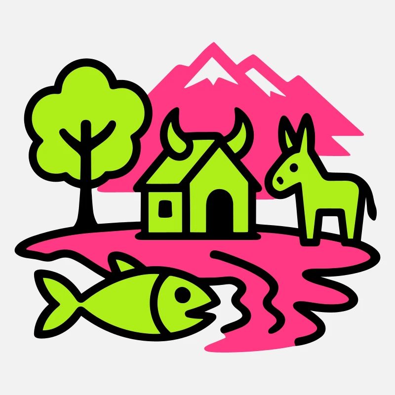 Naïve Pop Art Landscape