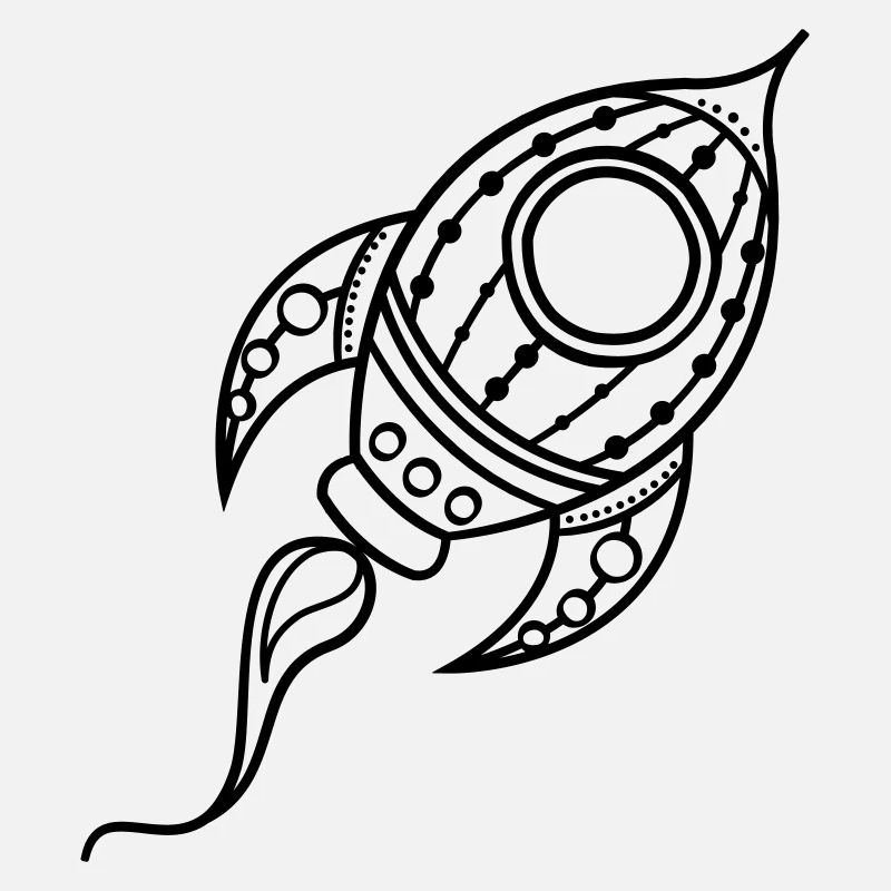 Rocket Ship Doodle Space Travel