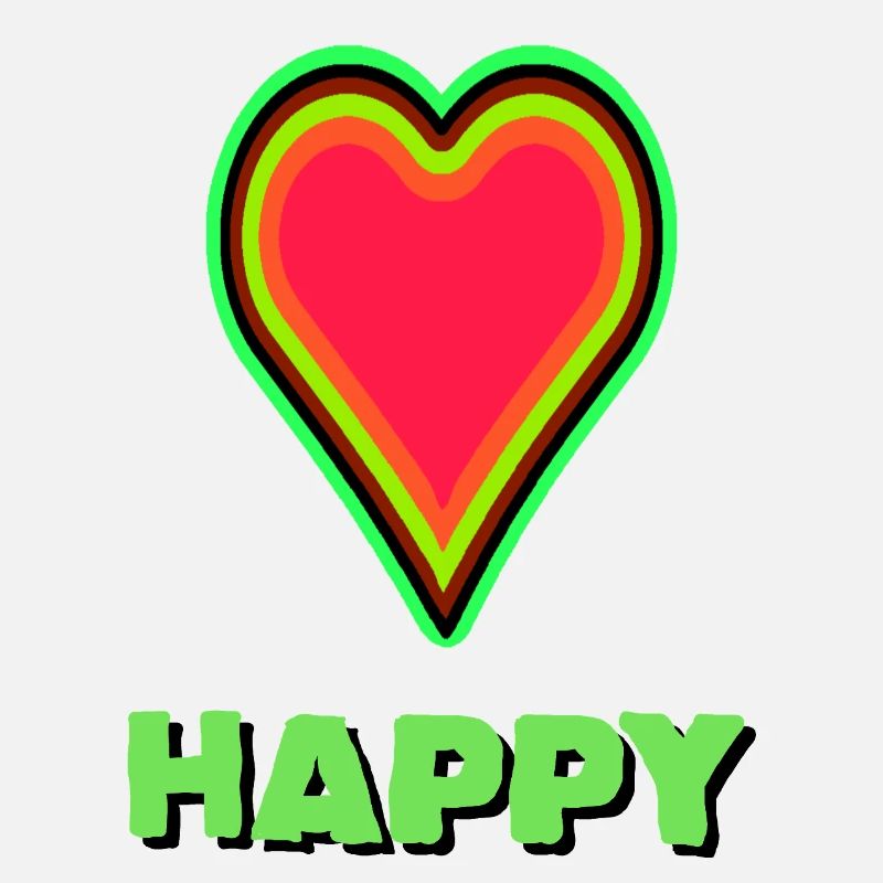 VIBRANT heart graphic with neon framing