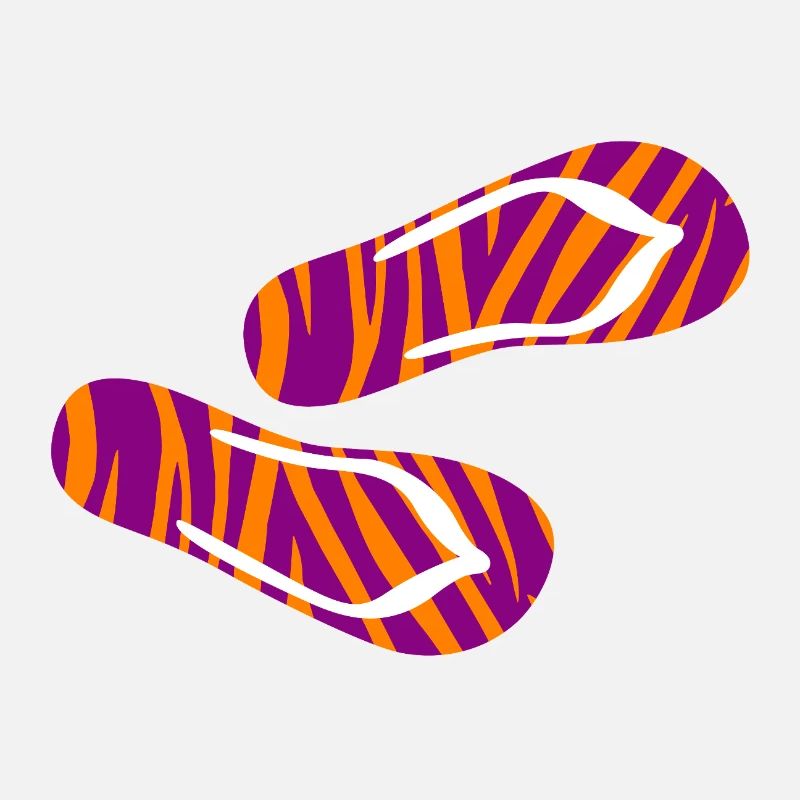 Zebra Safari Pattern Flip Flops Slippers Holiday Fun