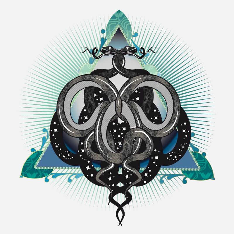Symbole mystique du serpent avec des étoiles dans le triangle