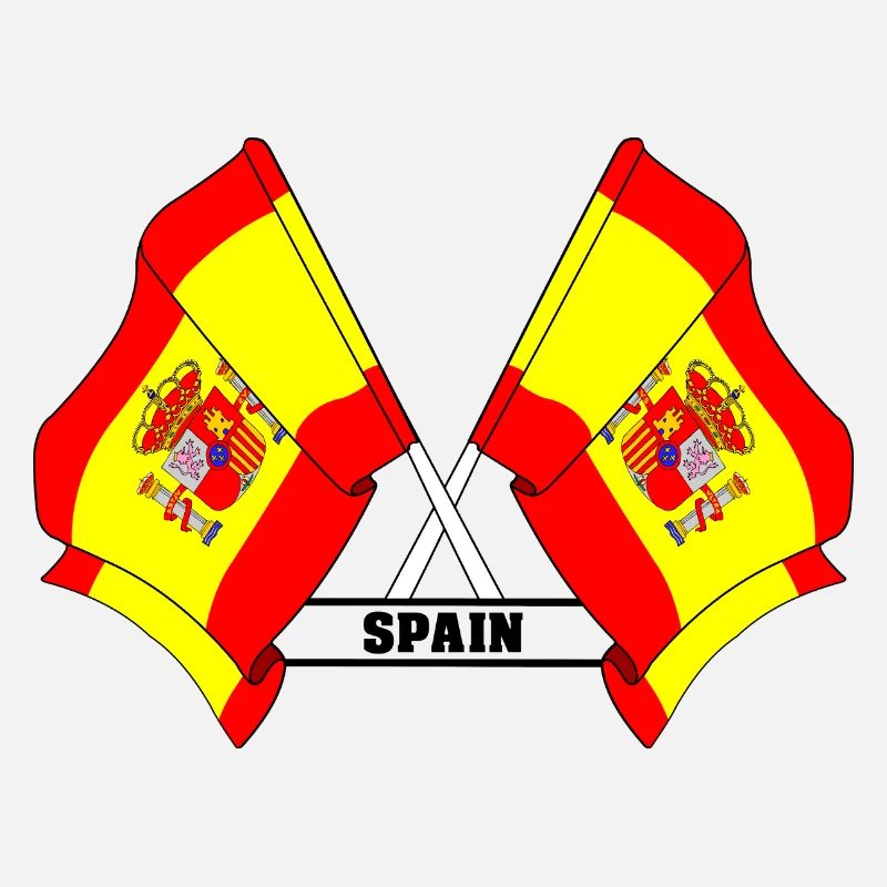 Crossed Spanish flags with SPAIN