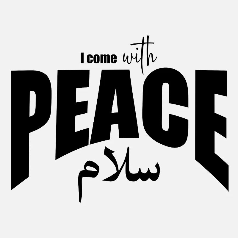 Ich komme mit Peace Typography Design-Schwarz