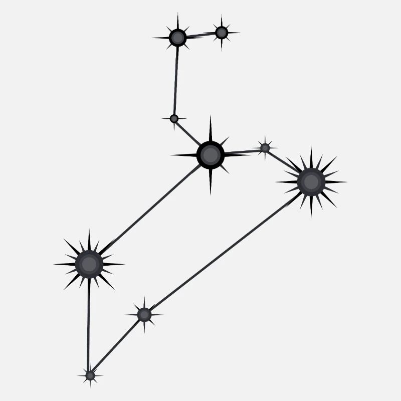 Löwe Sternbild Sternzeichen Schwarz & Grau
