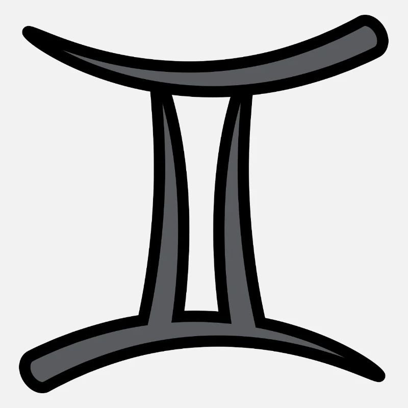 Geimini Sternzeichen Symbol Schwarz & Grau