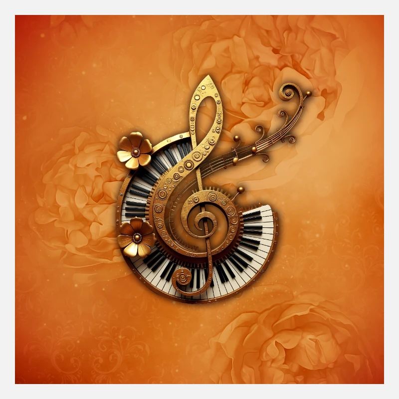 Style musical abstrait avec des fleurs