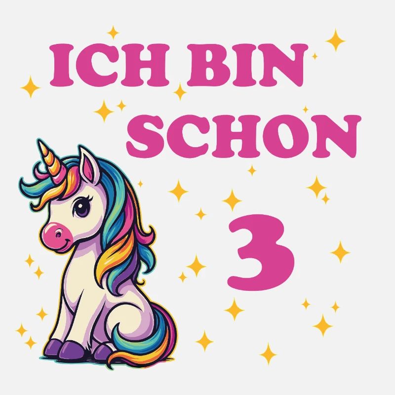 Ich bin schon 3 mit Einhorn