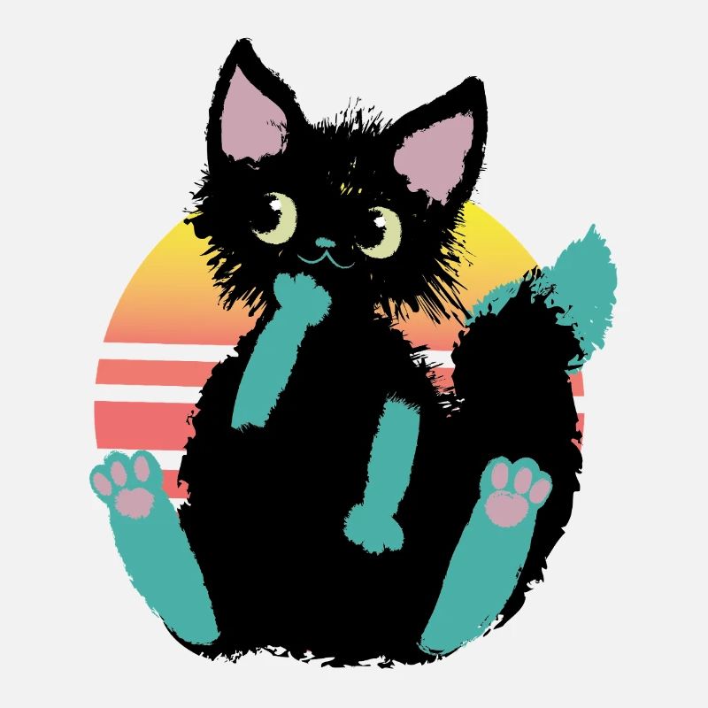 doodle cat blob, thinks