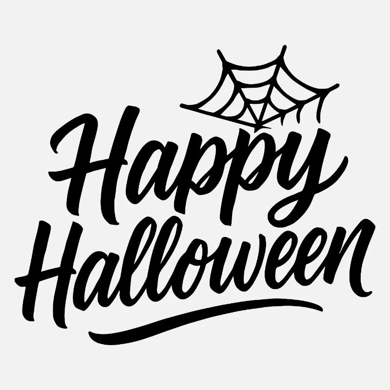 Happy Halloween with spider web design