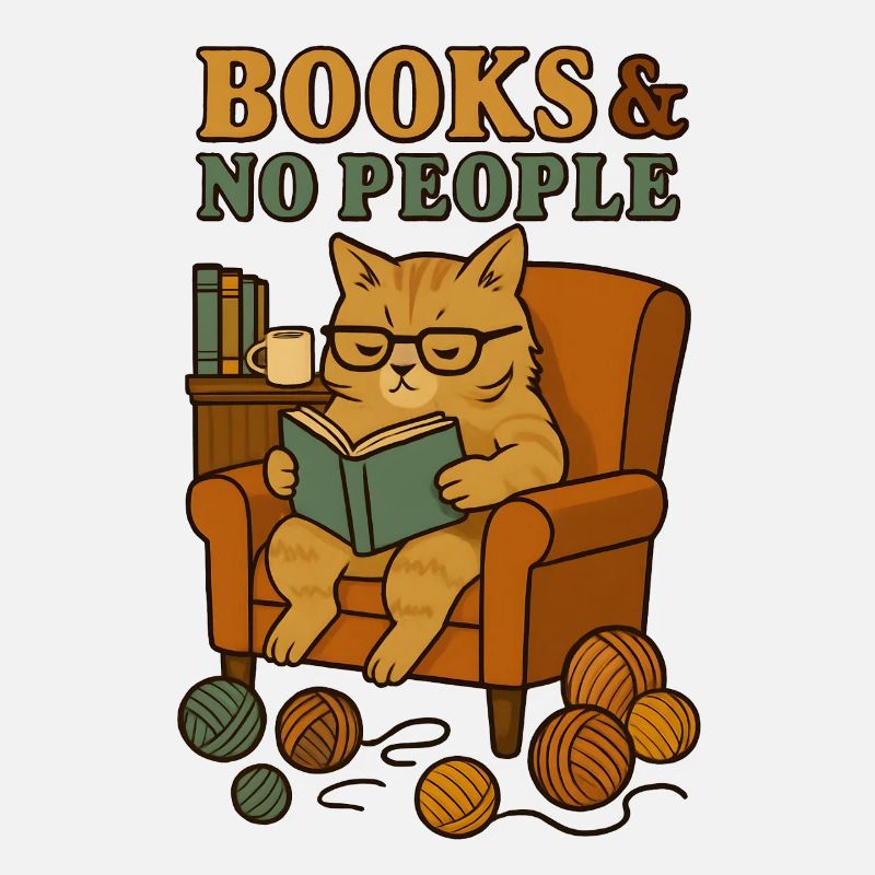 Cat reader in a comfortable armchair