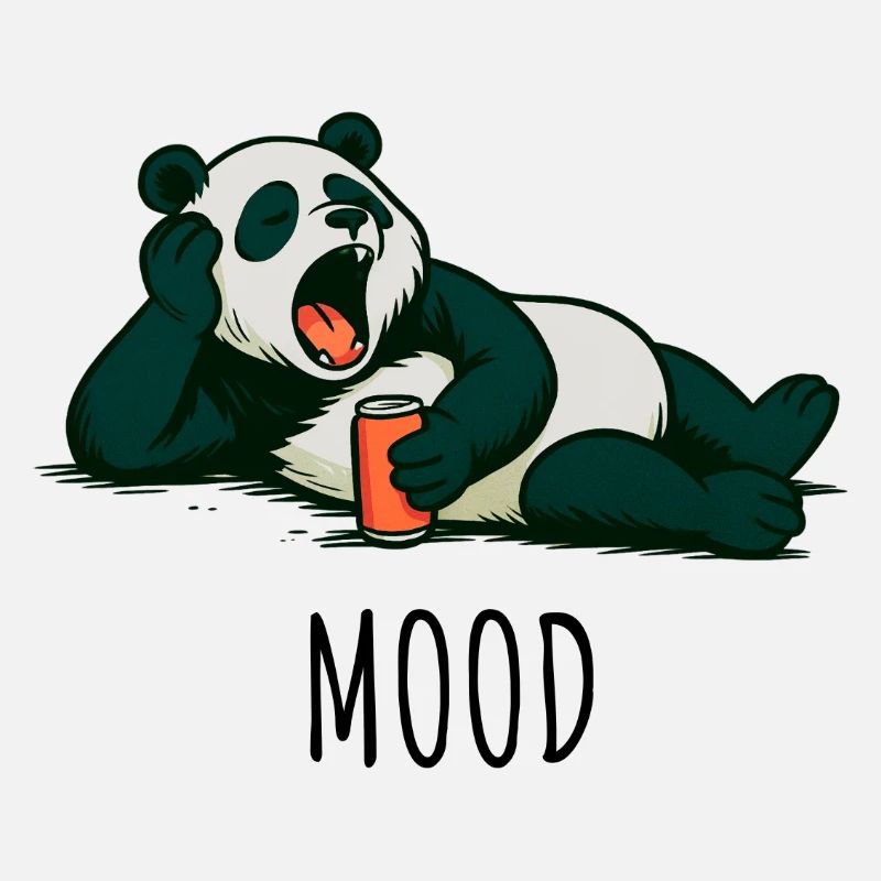 Entspannter Panda mit Drink Design