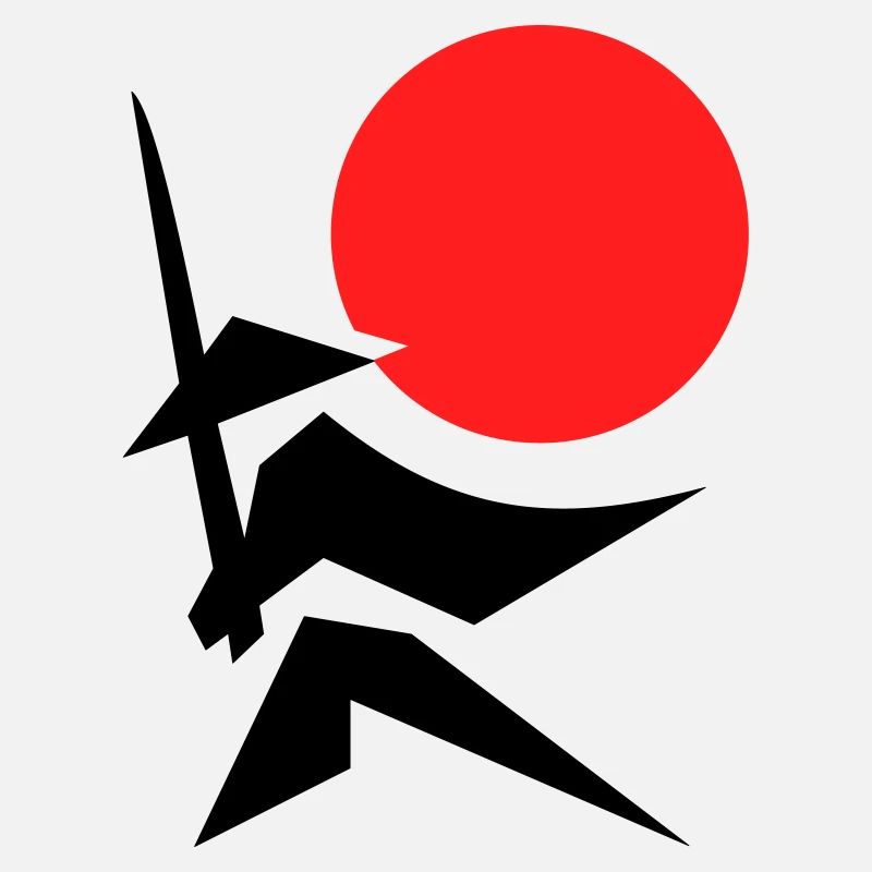 Image abstraite avec samouraï rouge noir