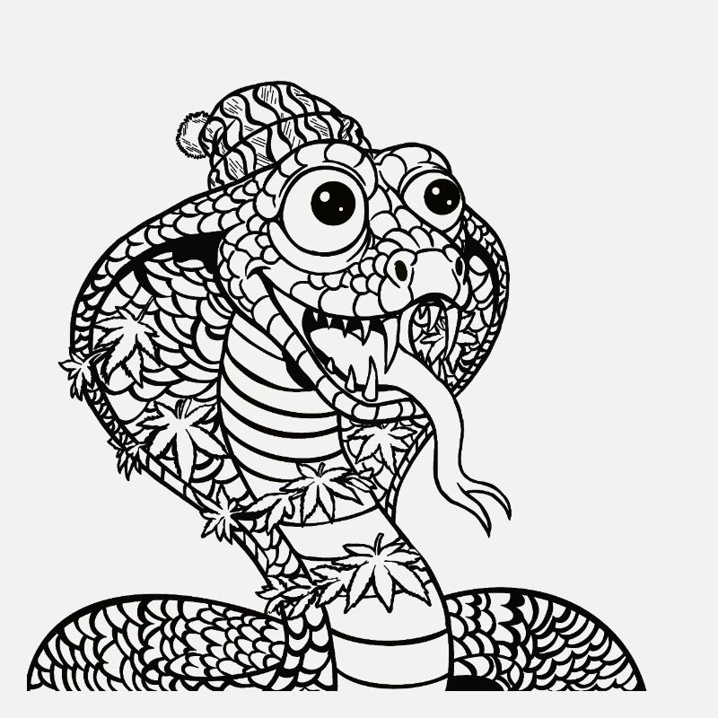 Coole Cobra mit Mütze