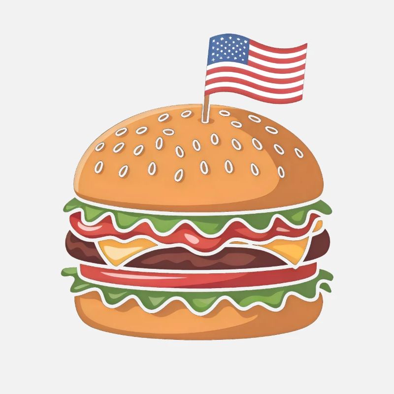 Cheeseburger Patriotic Independence Day 4th of