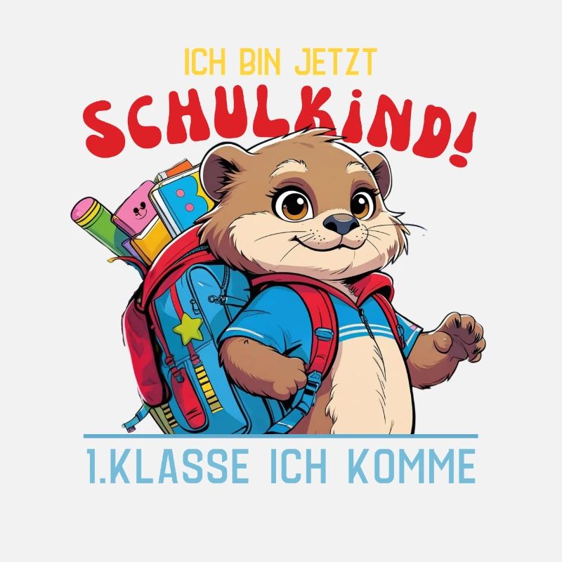 Loutre de retour à l'école avec sac à dos d'école