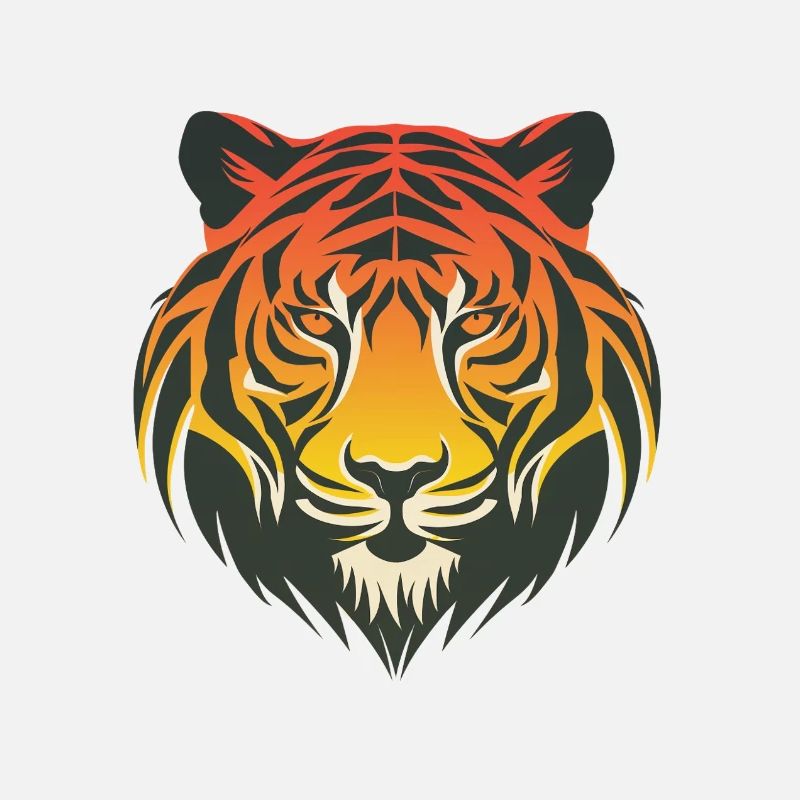 Eleganter Tigerkopf im Farbverlauf