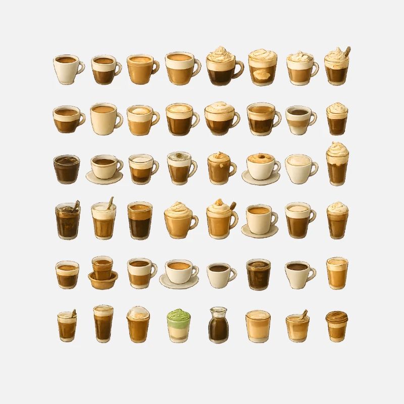 Verschiedene Kaffee-Getränke