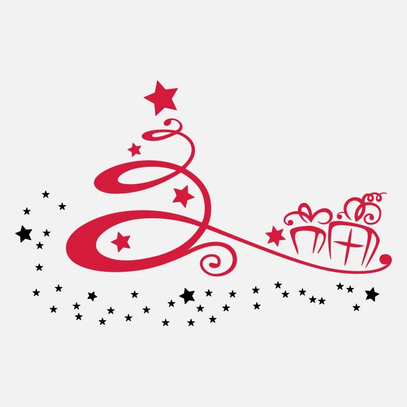 Christmas tree with stars and presents