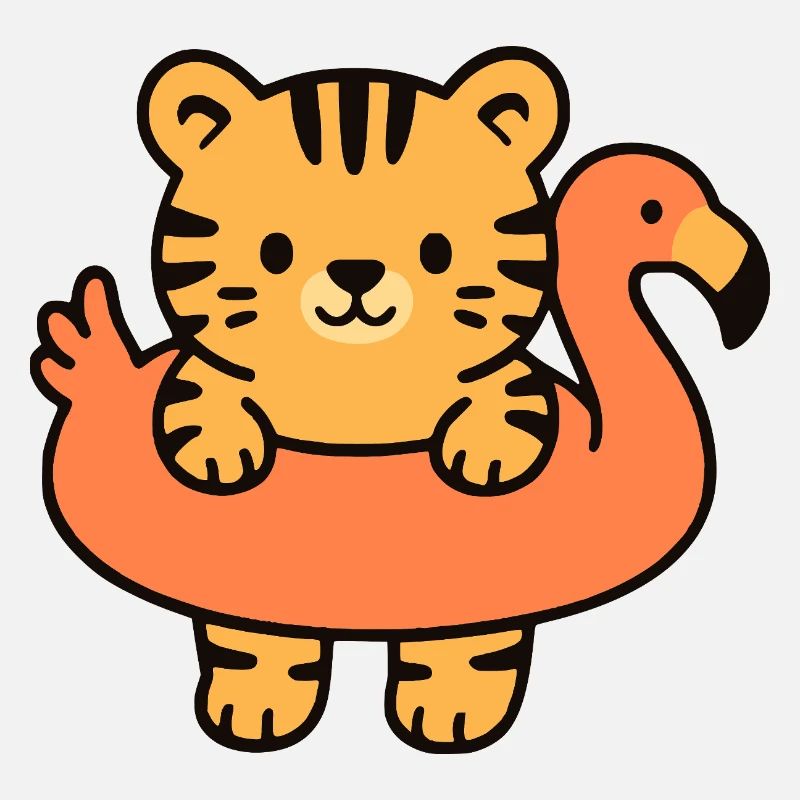 Petit tigre sur Bouée Tropicale