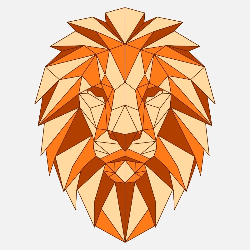 Geometric lion head