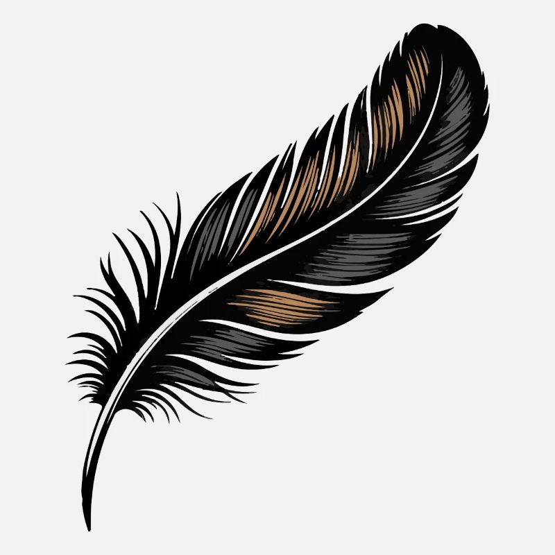 Elegant Black and Gold Feather Design