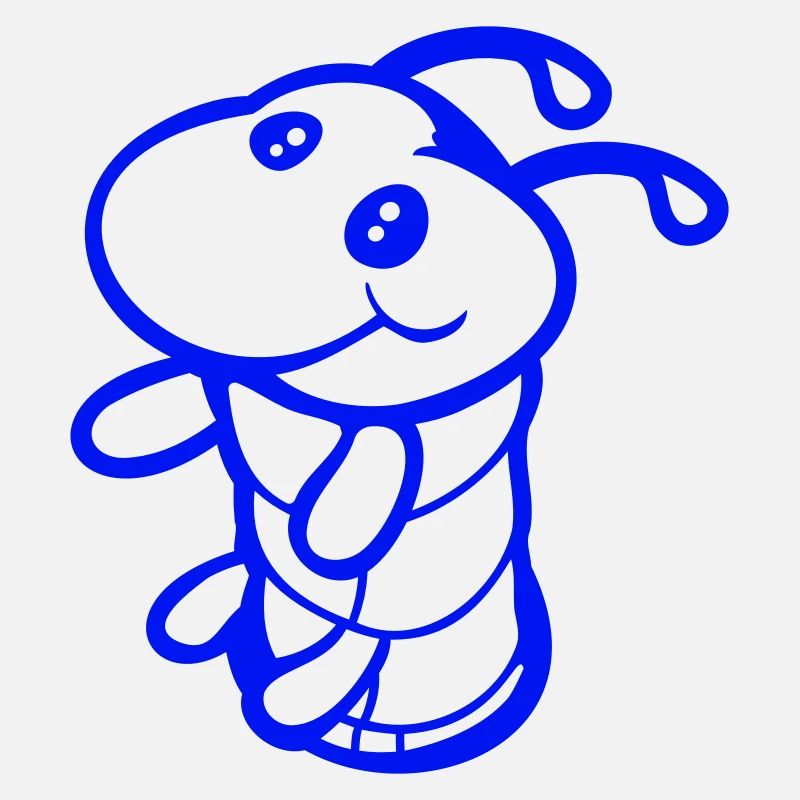 Caterpillar Bottom Hole Cute Smiles Friendly Happy
