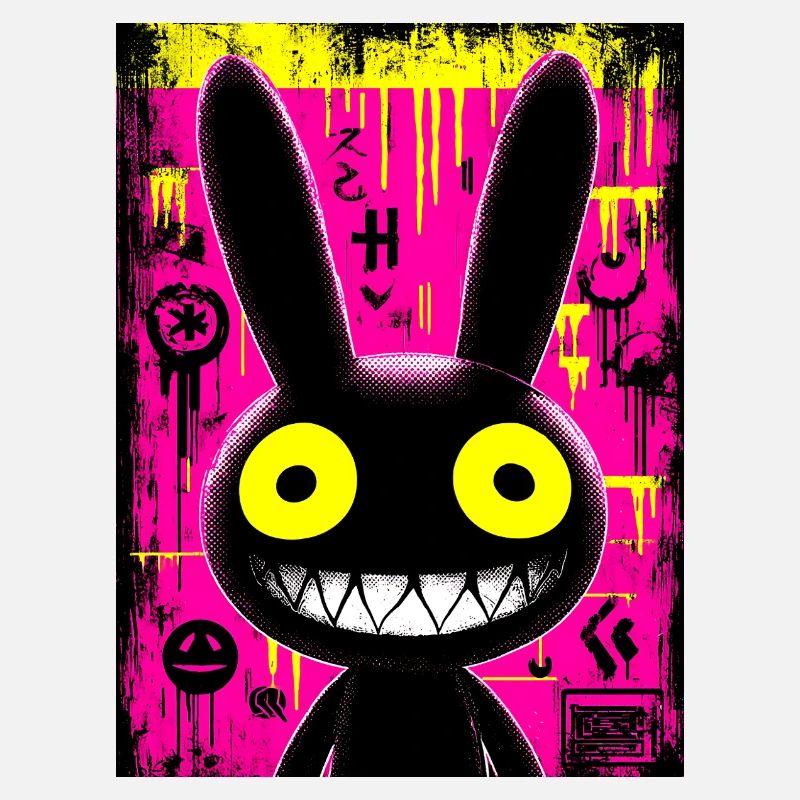 Bunny Black Urban Graffiti