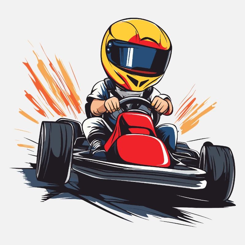 Dessin animé de pilote de course