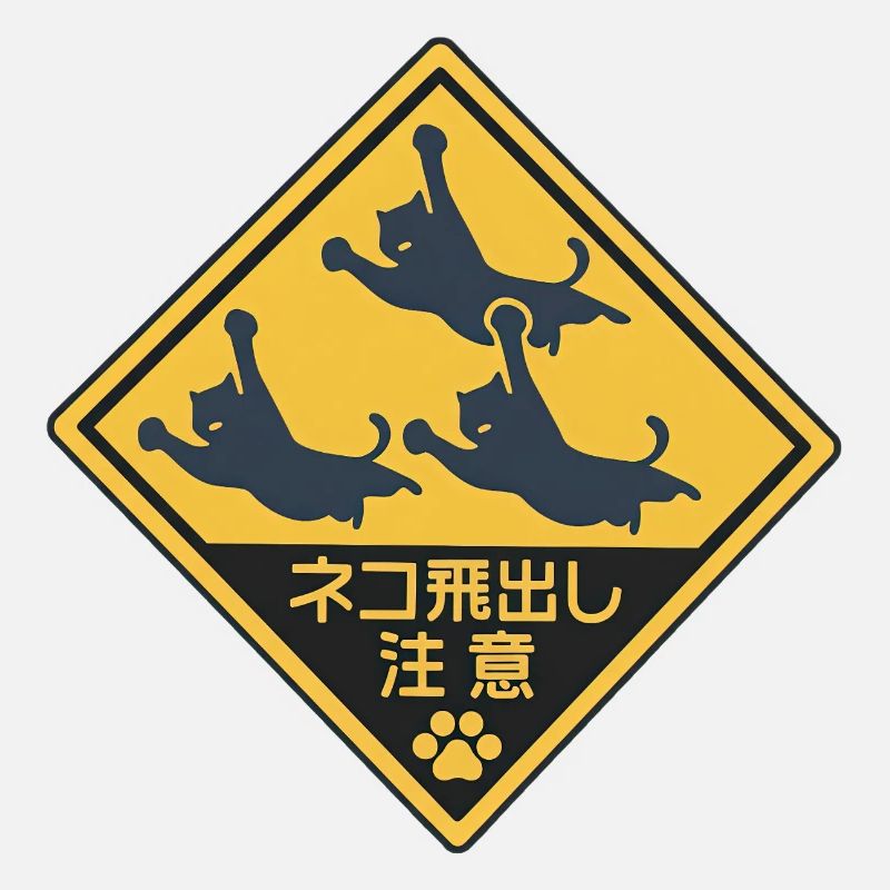 Humorous Flying Cat Panel