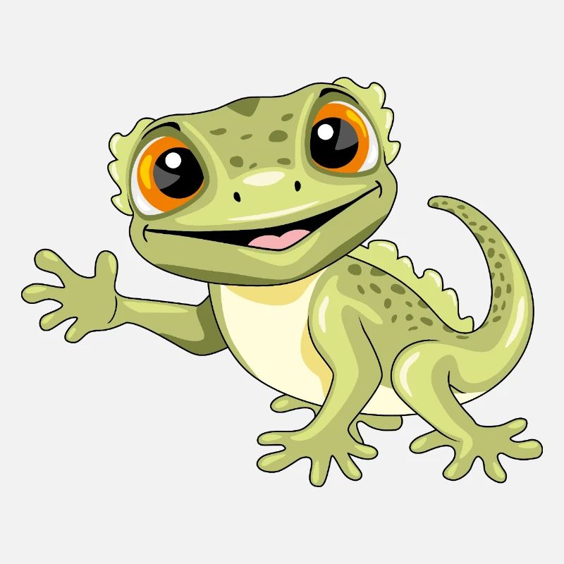 Lustiger lächelnder, einladender Gecko