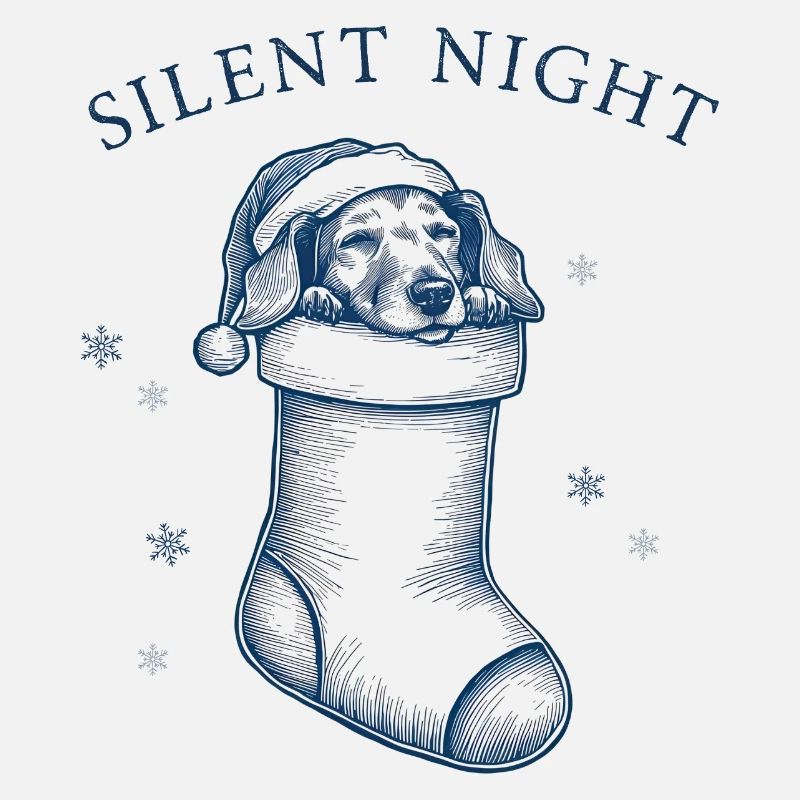 Douce nuit – Teckel dans un bas de Noël