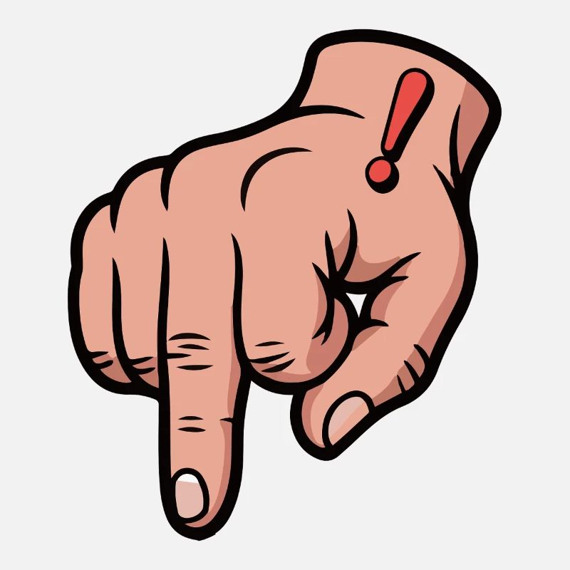 Bold Red Exclamation Point Hand Illustration