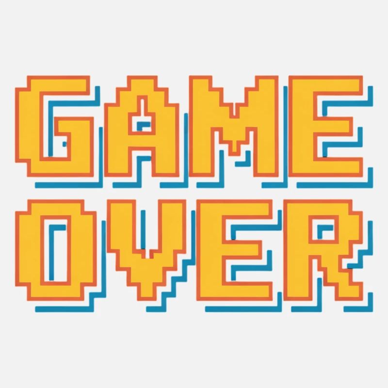 Game Over Retro Pixel Arcade Gamer Spruch
