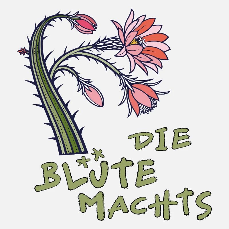 Cactus with flower and saying