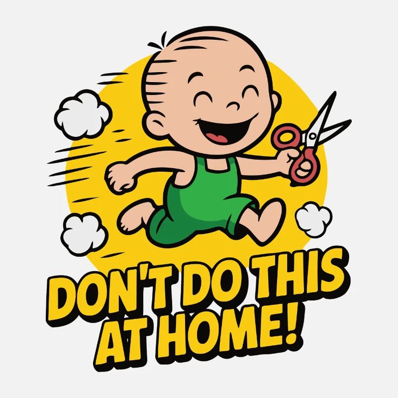 Humorous Toddler Running with Scissors Design