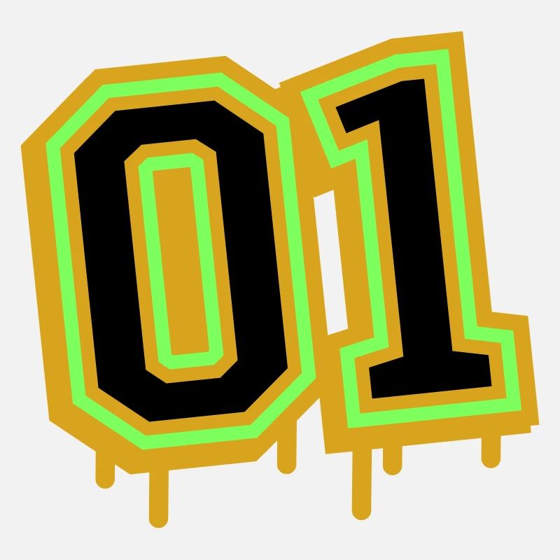 Glowing Neon Number 01 Design
