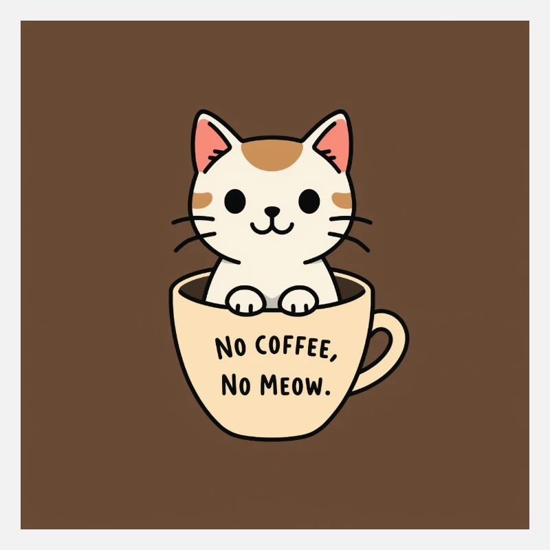 Katzenkaffee Spruch Design