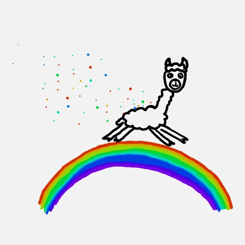 Rainbow Alpaca Confetti Pattern