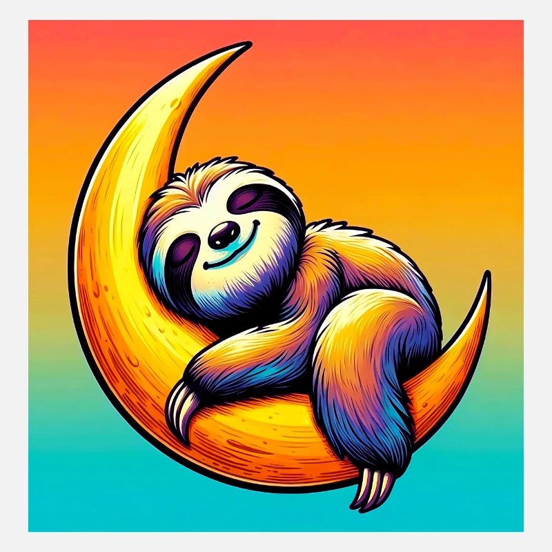 Faultier schläft auf dem Mond