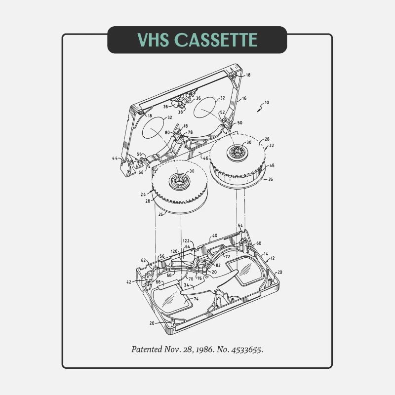 VHS Cassette Neon Outline