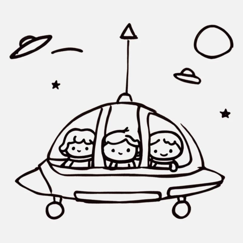 Petit équipage d’OVNI dans l’espace