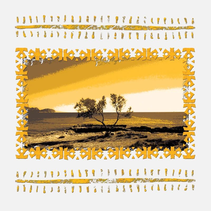 Arbre de paysage de soirée dorée Can Picafort
