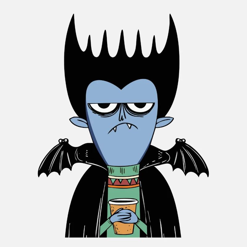 Coffee Vampire | Funny Vampire with Bat Wings