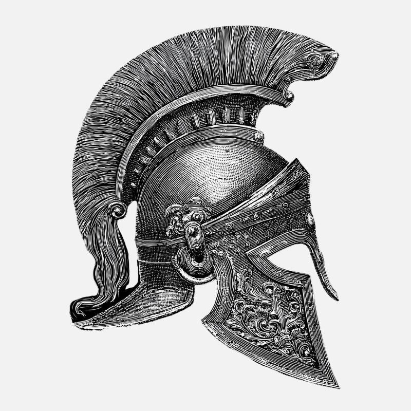 Corinthian helmet – Antique engraving