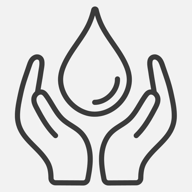 Hände, die das Wassertropfen-Icon-Logo schützen