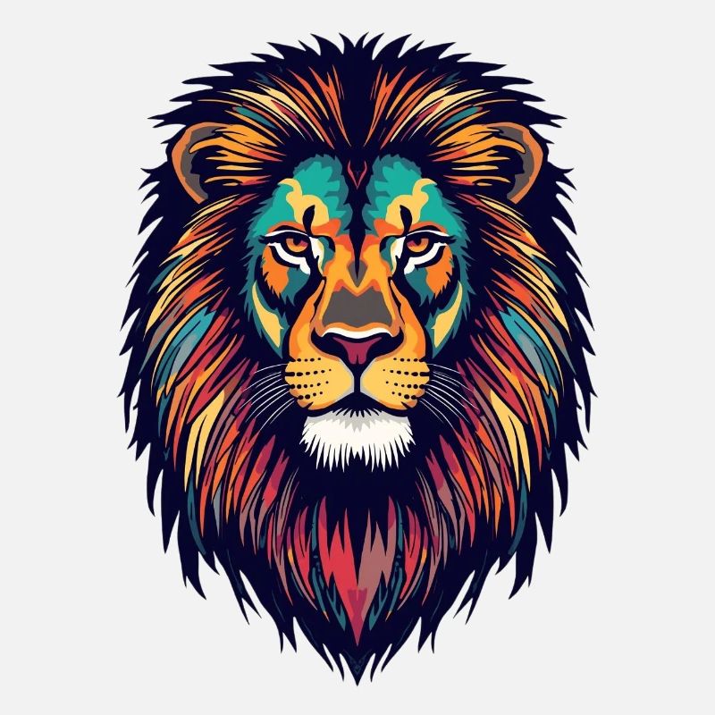 Explosion de couleur de lion brillant