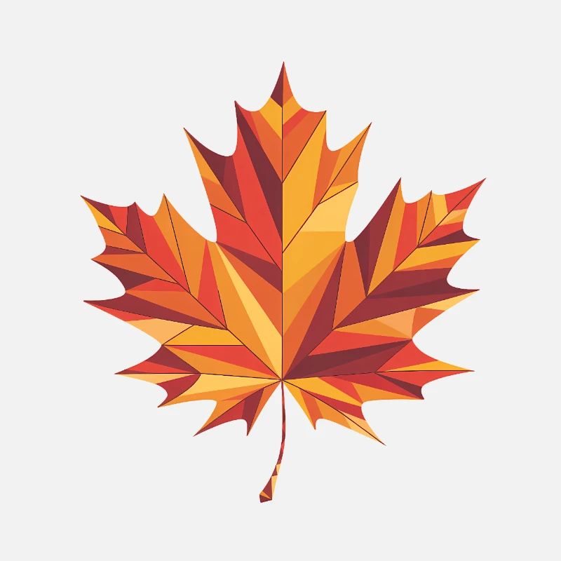 Herbstblatt - Cooles Low-Poly-Logo